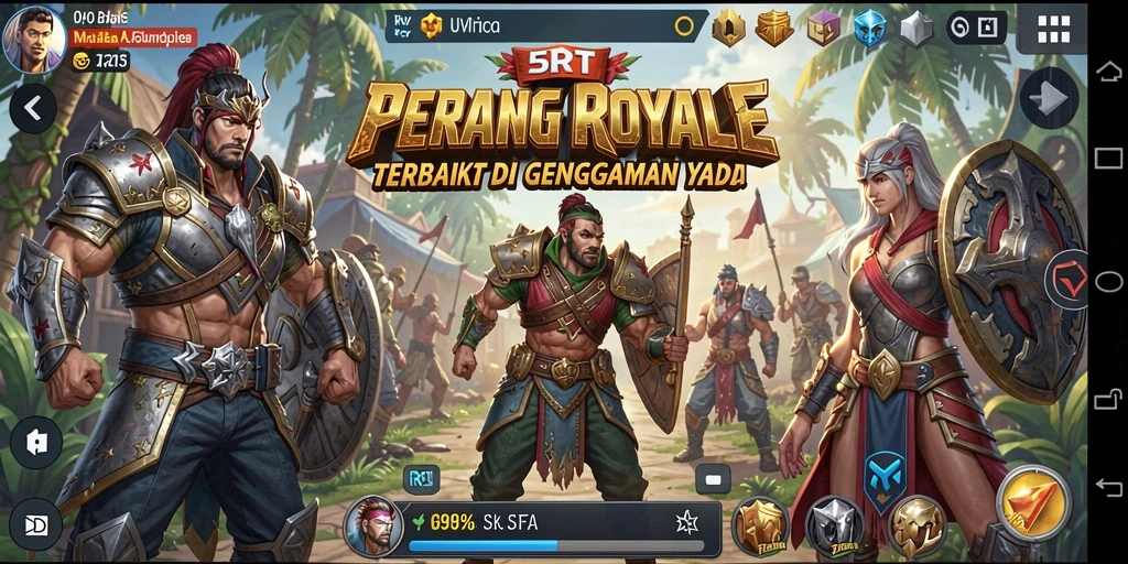 Screenshot utama 5RT menampilkan pertempuran seru di arena Battle Royale.