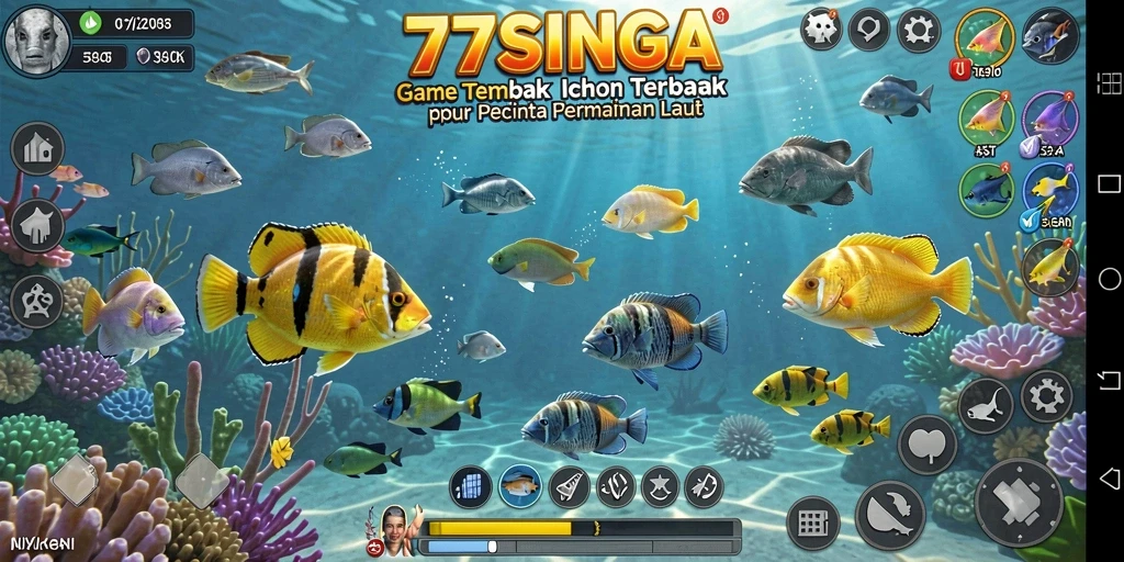 Tampilan gameplay memikat dari 77SINGA yang penuh aksi Tembak Ikan.