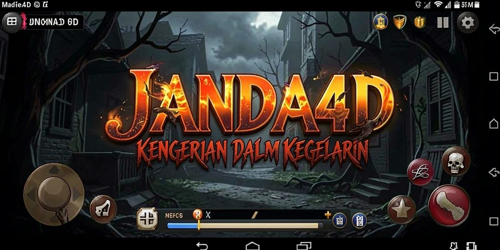 Tampilan gameplay JANDA4D yang menegangkan dan menyeramkan.