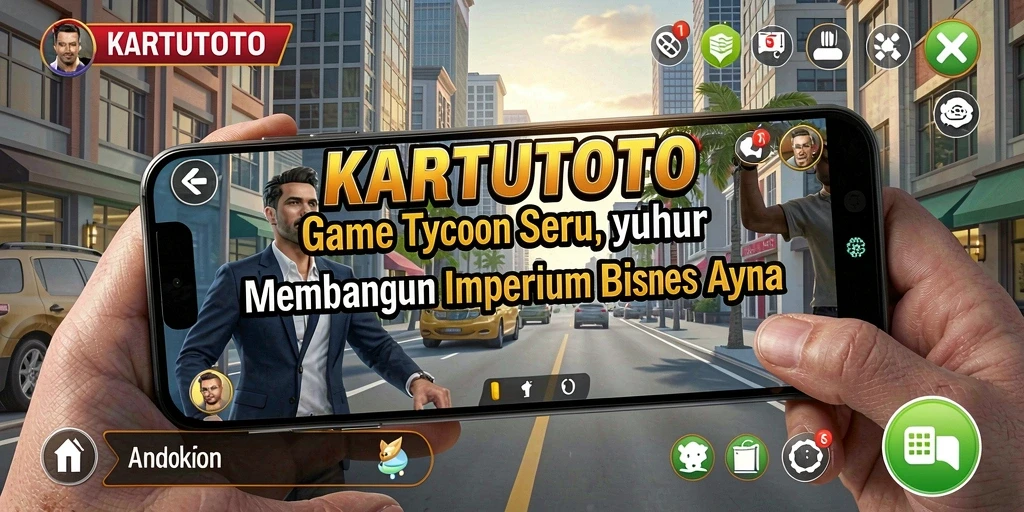 Tangkapan layar utama KARTUTOTO yang menampilkan gameplay seru dalam mengelola bisnis.