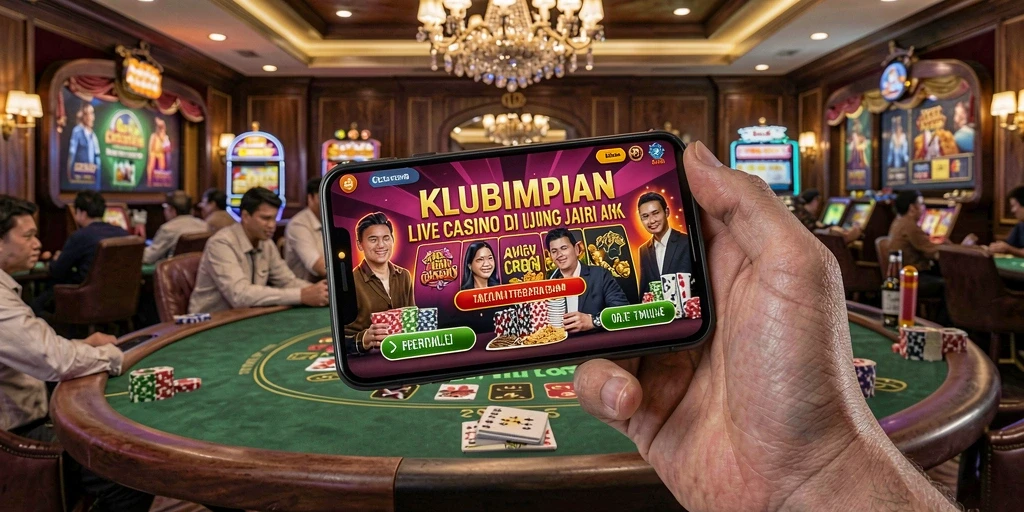 Tampilan gameplay Live Casino KLUBIMPIAN yang mengasyikkan dan interaktif.