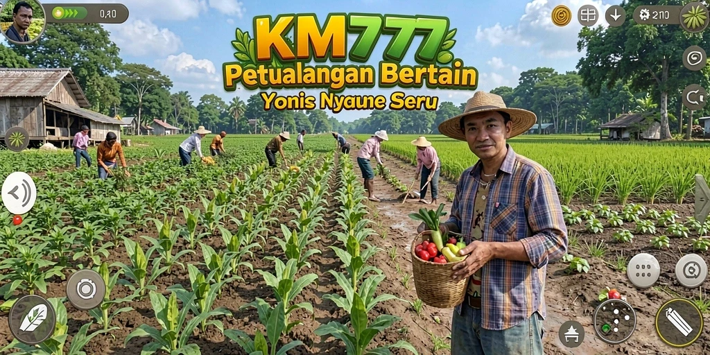 Tampilan gameplay <strong>KM777</strong> yang mengasyikkan dengan aktivitas bertani yang seru.