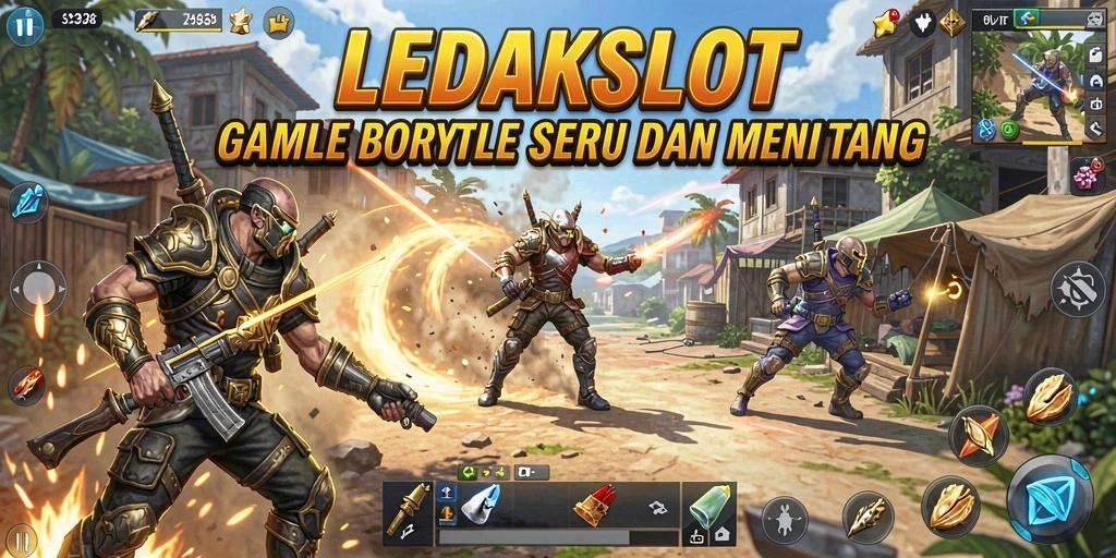 Menampilkan aksi seru dalam gameplay Battle Royale LEDAKSLOT.