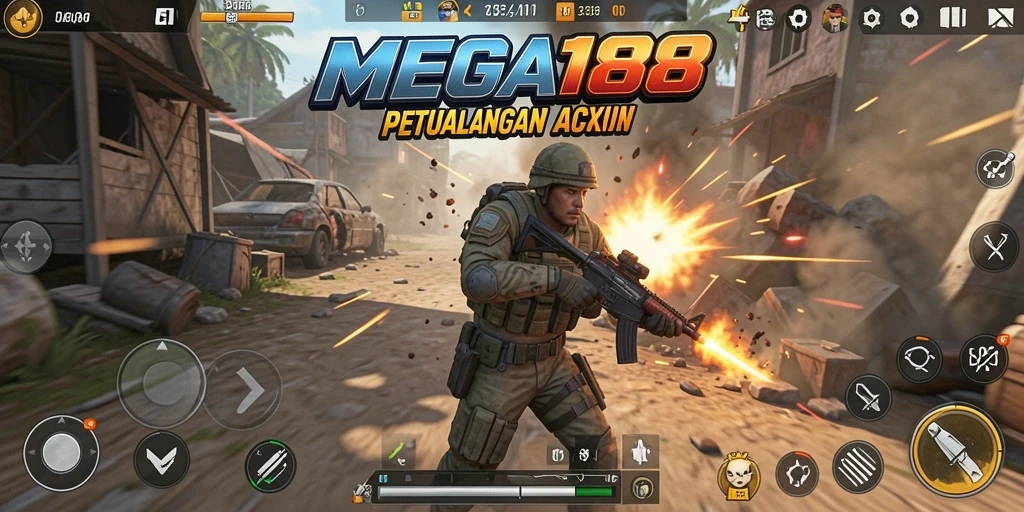 Screenshot gameplay MEGA188 dengan aksi yang mendebarkan.
