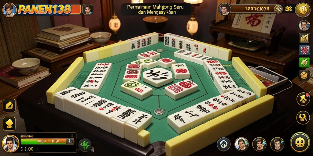 Tampilan menarik gameplay Mahjong di PANEN138 dengan banyak variasi ubin.