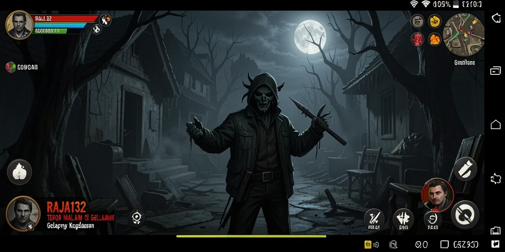 Tampilan gameplay menegangkan dari RAJA132 saat menjelajahi lokasi angker.