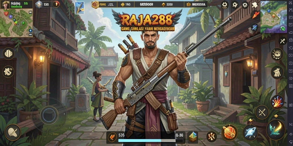 Tampilan gameplay menarik dari RAJA288 dalam mode simulasi.