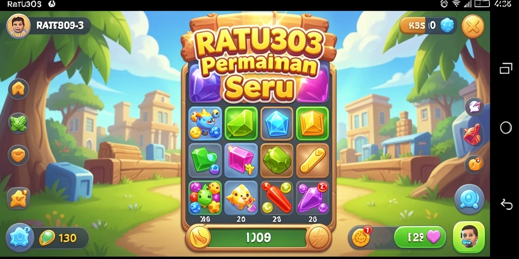 Tampilan visual menawan dalam gameplay RATU303 Match-3.