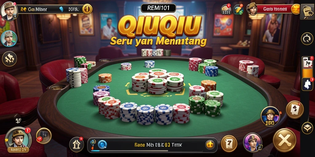 Screenshot gameplay REMI101 yang menampilkan saat seru permainan QiuQiu.
