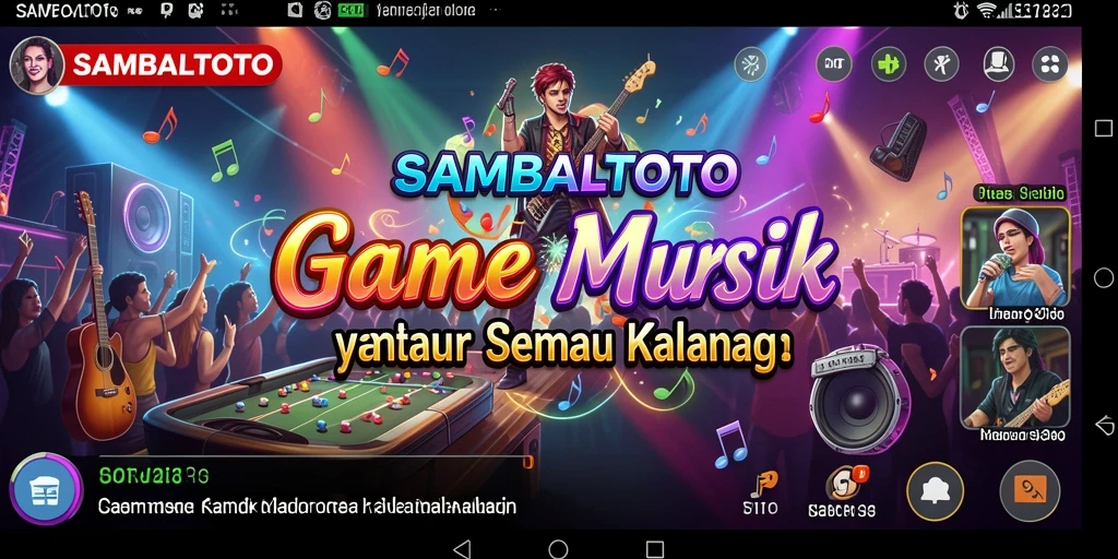 Tangkapan layar SAMBALTOTO menampilkan antarmuka musik yang interaktif dan menarik.