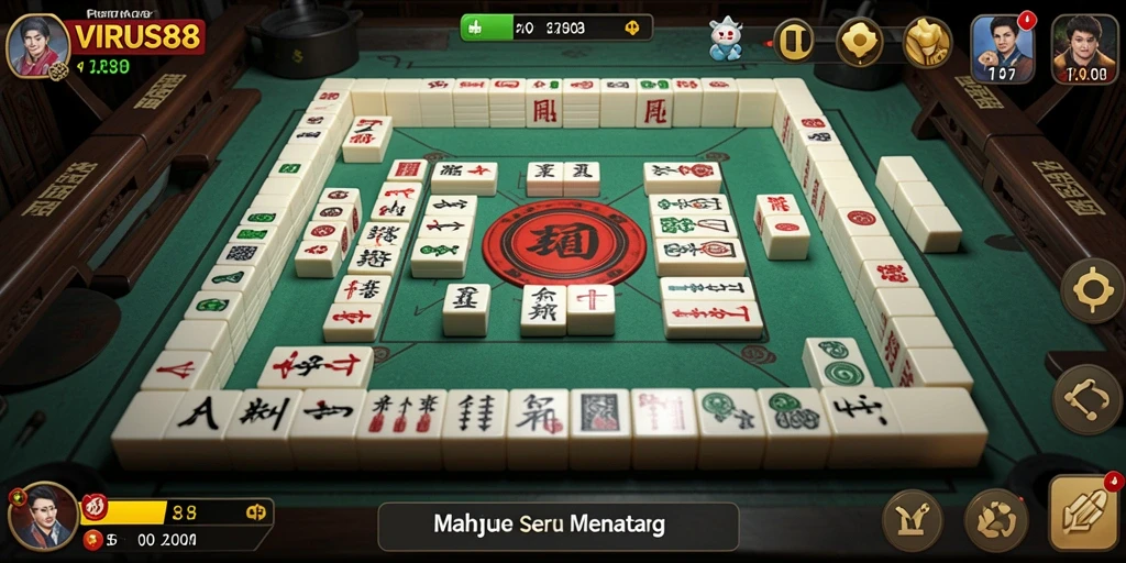 Screenshot gameplay VIRUS88 menampilkan keseruan permainan Mahjong.